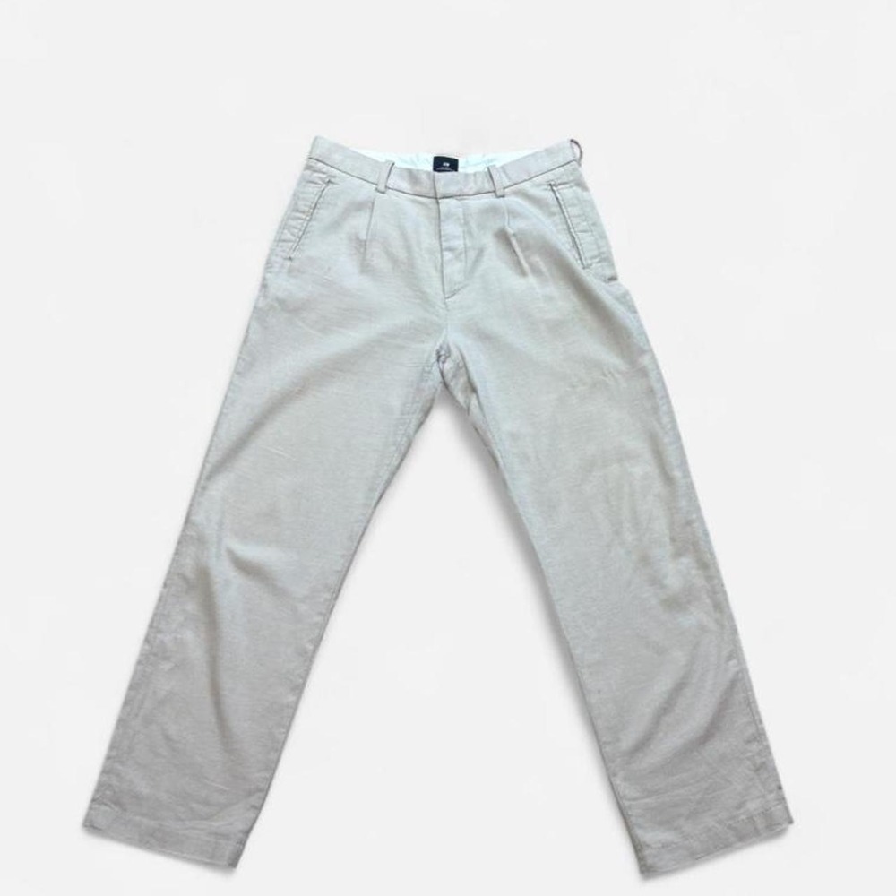 H&M Men's Beige Relaxed Fit Pleated Pants 31